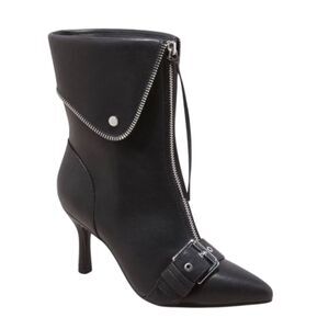 A New‎ Day Women's Black Pointed Toe Moto Ankle